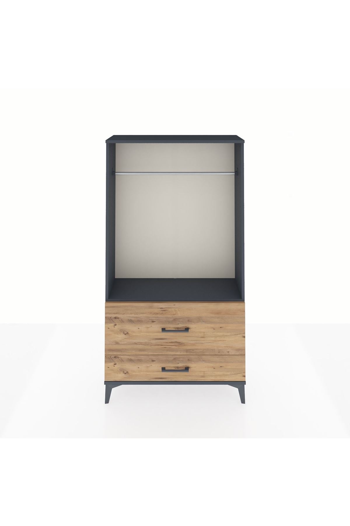 Arges Dolap Tek Raflı 2 Çekmeceli Tek Askılı 88x30x163 - S21M143V6A