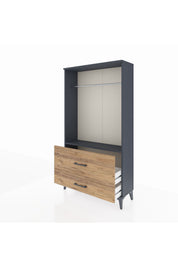 Arges Dolap Tek Raflı 2 Çekmeceli Tek Askılı 88x30x163 - S21M143V6A
