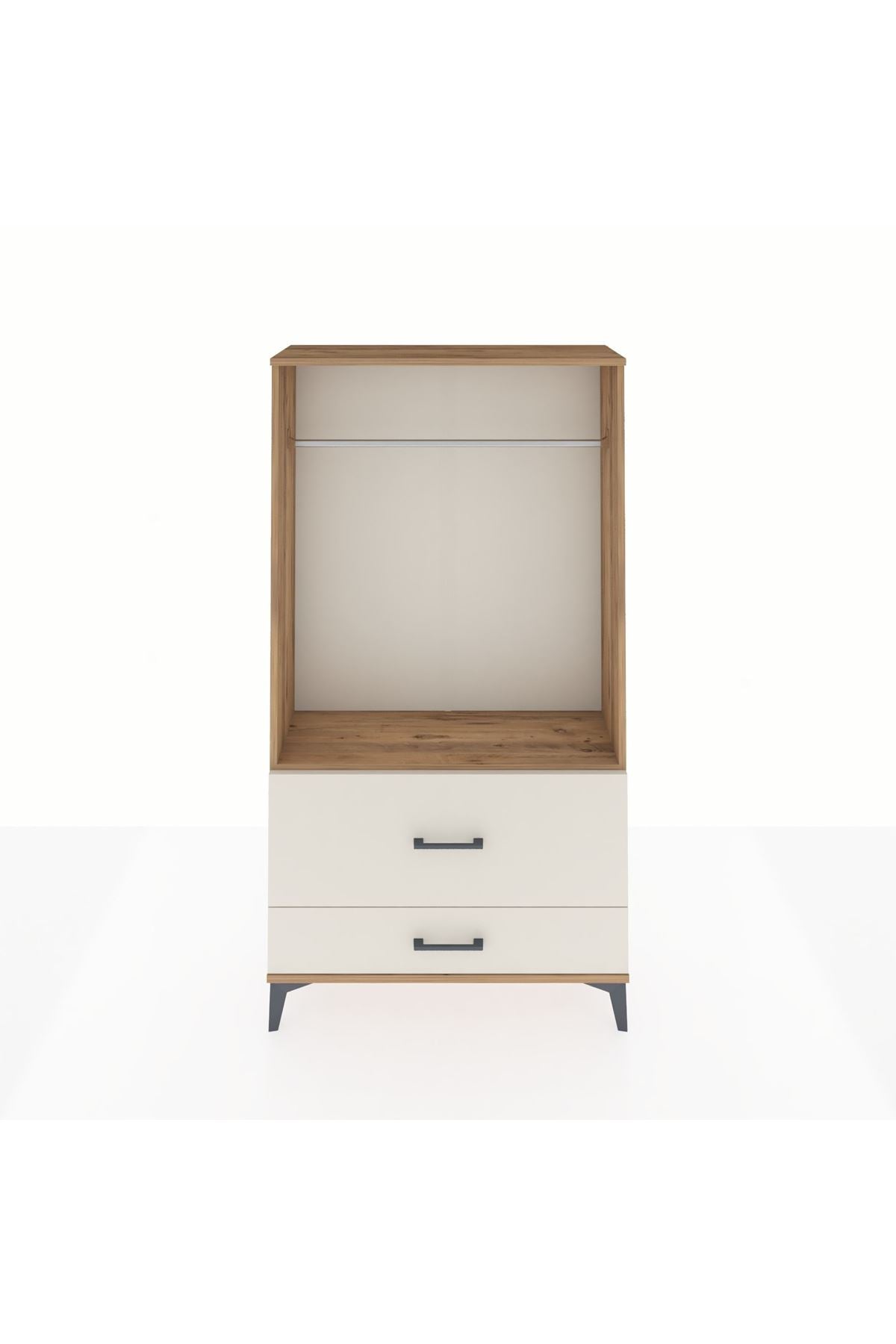 Arges Dolap Tek Raflı 2 Çekmeceli Tek Askılı 88x30x163 - S21M143V7A