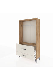 Arges Dolap Tek Raflı 2 Çekmeceli Tek Askılı 88x30x163 - S21M143V7A