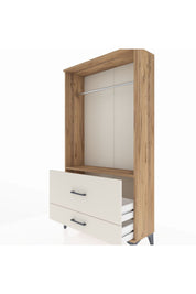 Arges Dolap Tek Raflı 2 Çekmeceli Tek Askılı 88x30x163 - S21M143V7A