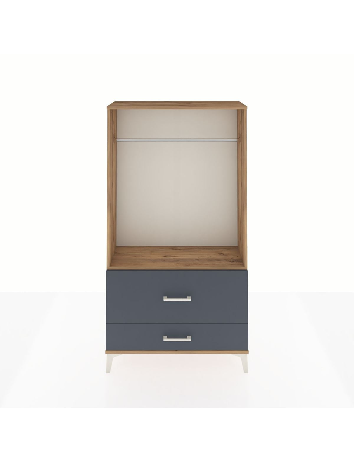 Arges Dolap Tek Raflı 2 Çekmeceli Tek Askılı 88x30x163 - S21M143V8A