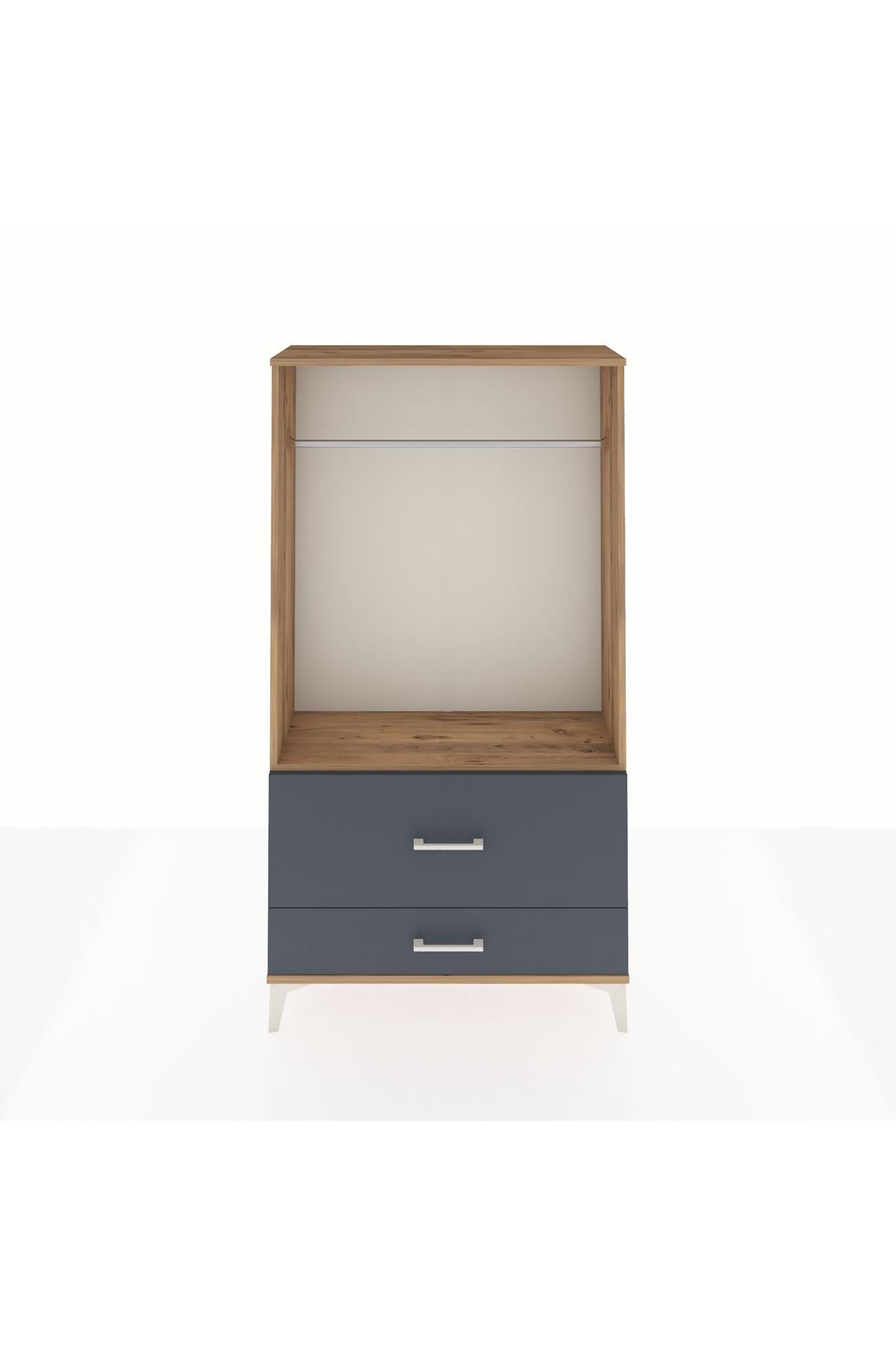 Arges Dolap Tek Raflı 2 Çekmeceli Tek Askılı 88x30x163 - S21M143V8A