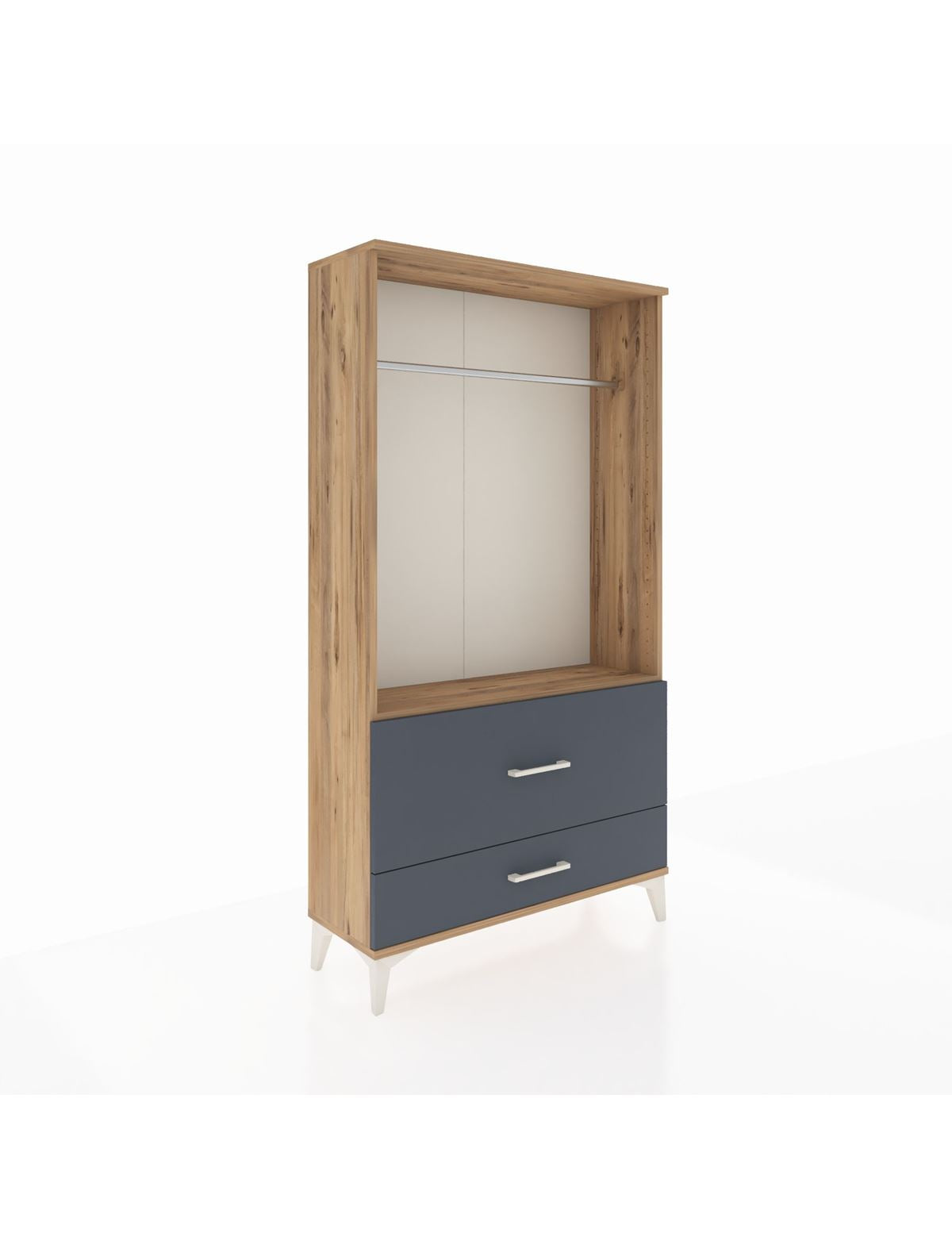 Arges Dolap Tek Raflı 2 Çekmeceli Tek Askılı 88x30x163 - S21M143V8A
