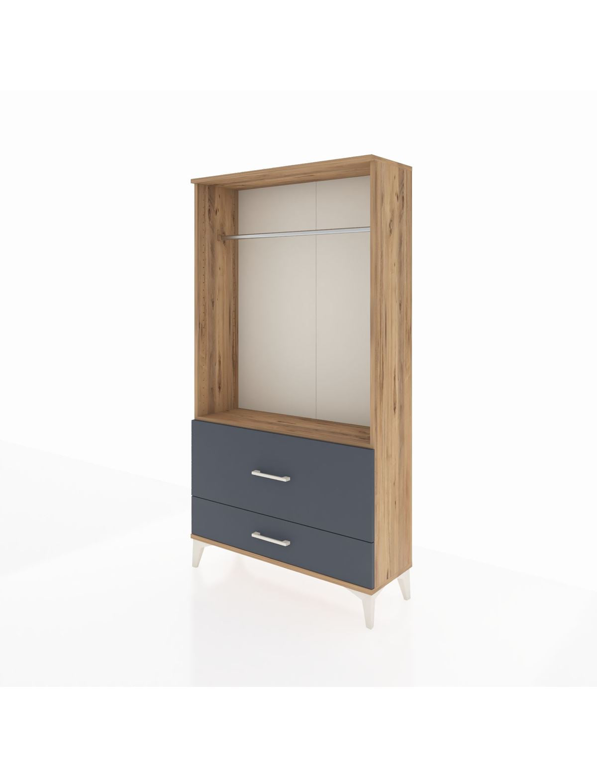 Arges Dolap Tek Raflı 2 Çekmeceli Tek Askılı 88x30x163 - S21M143V8A