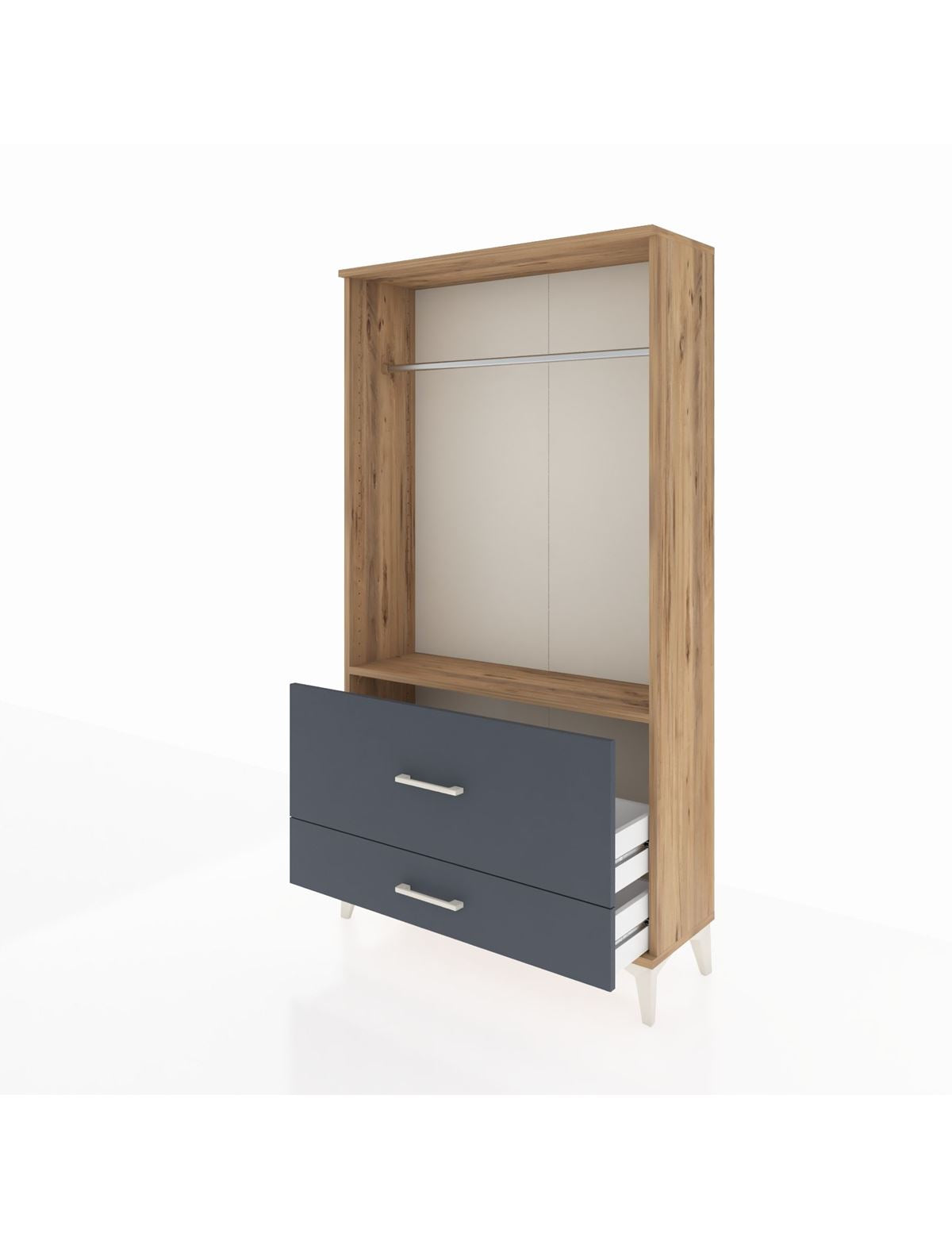 Arges Dolap Tek Raflı 2 Çekmeceli Tek Askılı 88x30x163 - S21M143V8A