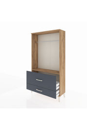 Arges Dolap Tek Raflı 2 Çekmeceli Tek Askılı 88x30x163 - S21M143V8A