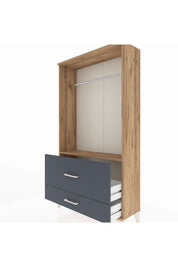 Arges Dolap Tek Raflı 2 Çekmeceli Tek Askılı 88x30x163 - S21M143V8A