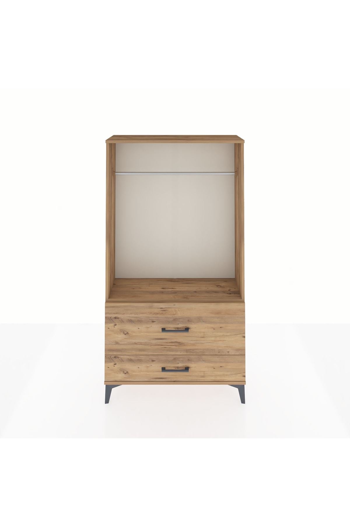 Arges Dolap Tek Raflı 2 Çekmeceli Tek Askılı 88x30x163 - S21M143V9A