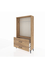 Arges Dolap Tek Raflı 2 Çekmeceli Tek Askılı 88x30x163 - S21M143V9A