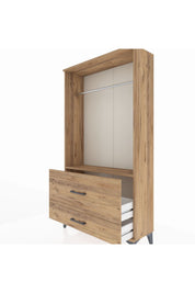 Arges Dolap Tek Raflı 2 Çekmeceli Tek Askılı 88x30x163 - S21M143V9A