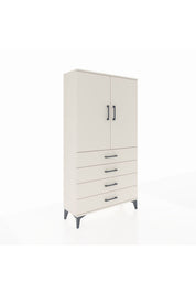 Arges Dolap Tek Raflı 4 Çekmeceli Tek Askılı 88x30x163 - S21M144V1A