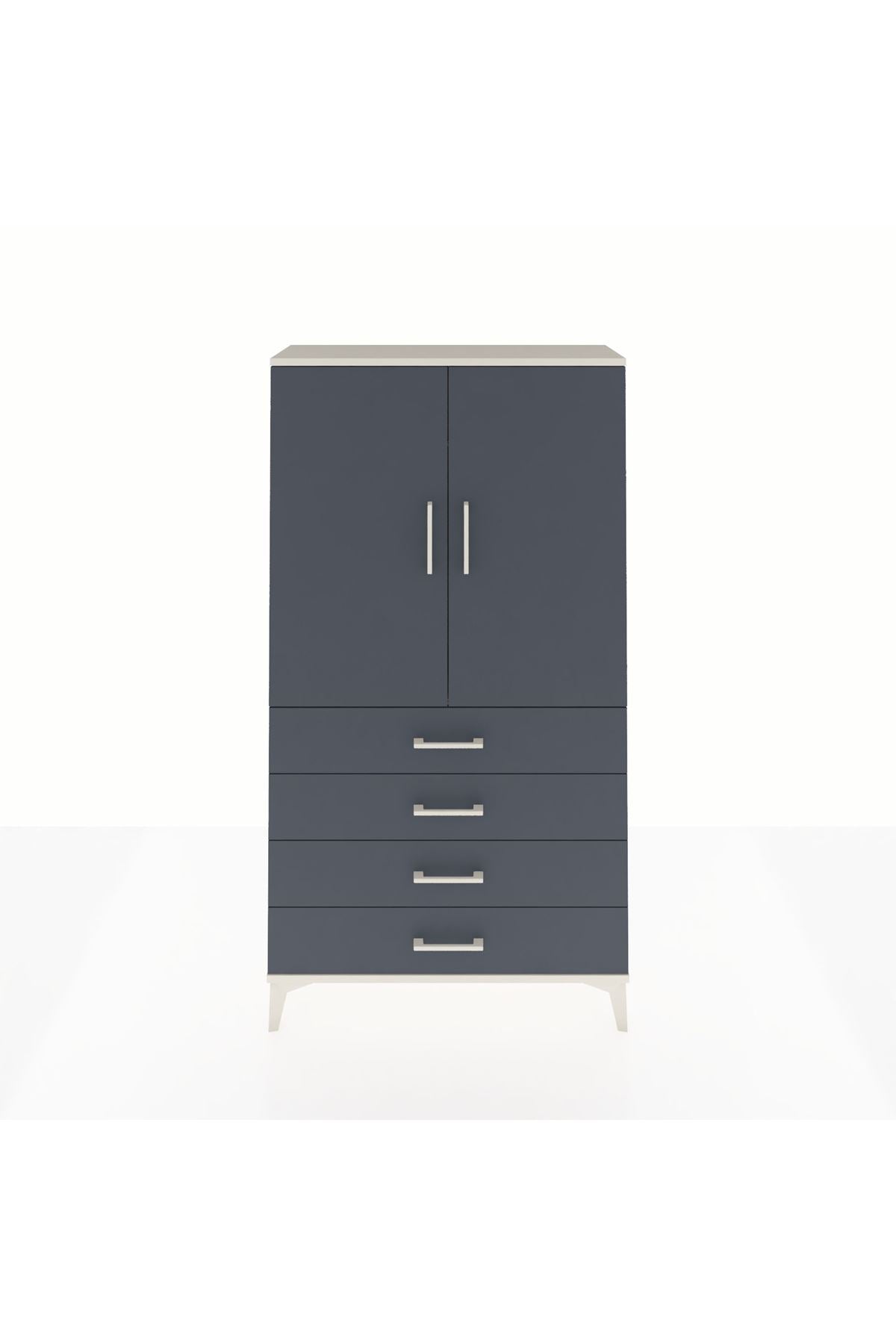 Arges Dolap Tek Raflı 4 Çekmeceli Tek Askılı 88x30x163 - S21M144V2A