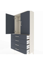 Arges Dolap Tek Raflı 4 Çekmeceli Tek Askılı 88x30x163 - S21M144V2A