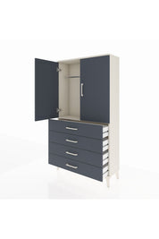 Arges Dolap Tek Raflı 4 Çekmeceli Tek Askılı 88x30x163 - S21M144V2A