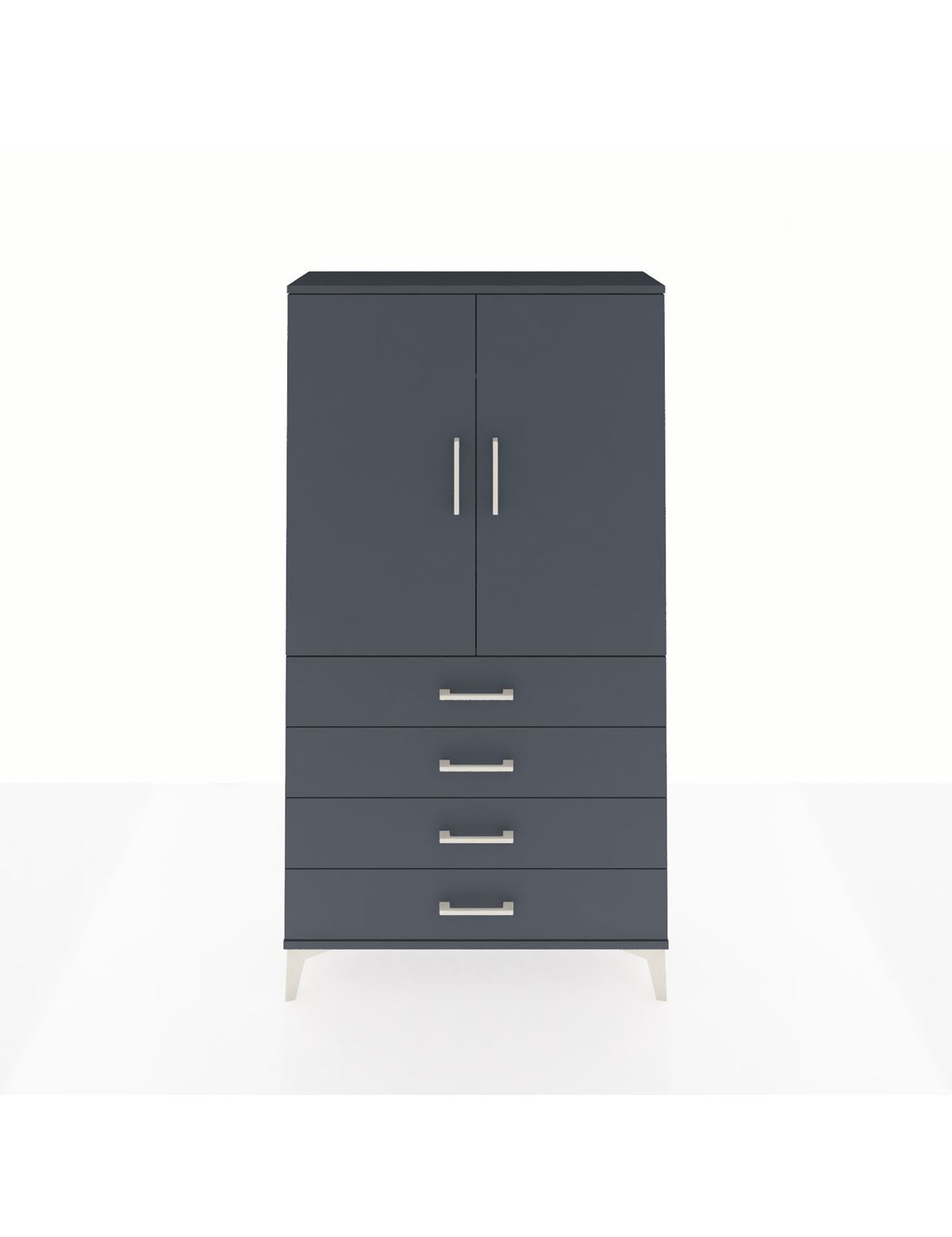 Arges Dolap Tek Raflı 4 Çekmeceli Tek Askılı 88x30x163 - S21M144V5A