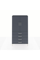 Arges Dolap Tek Raflı 4 Çekmeceli Tek Askılı 88x30x163