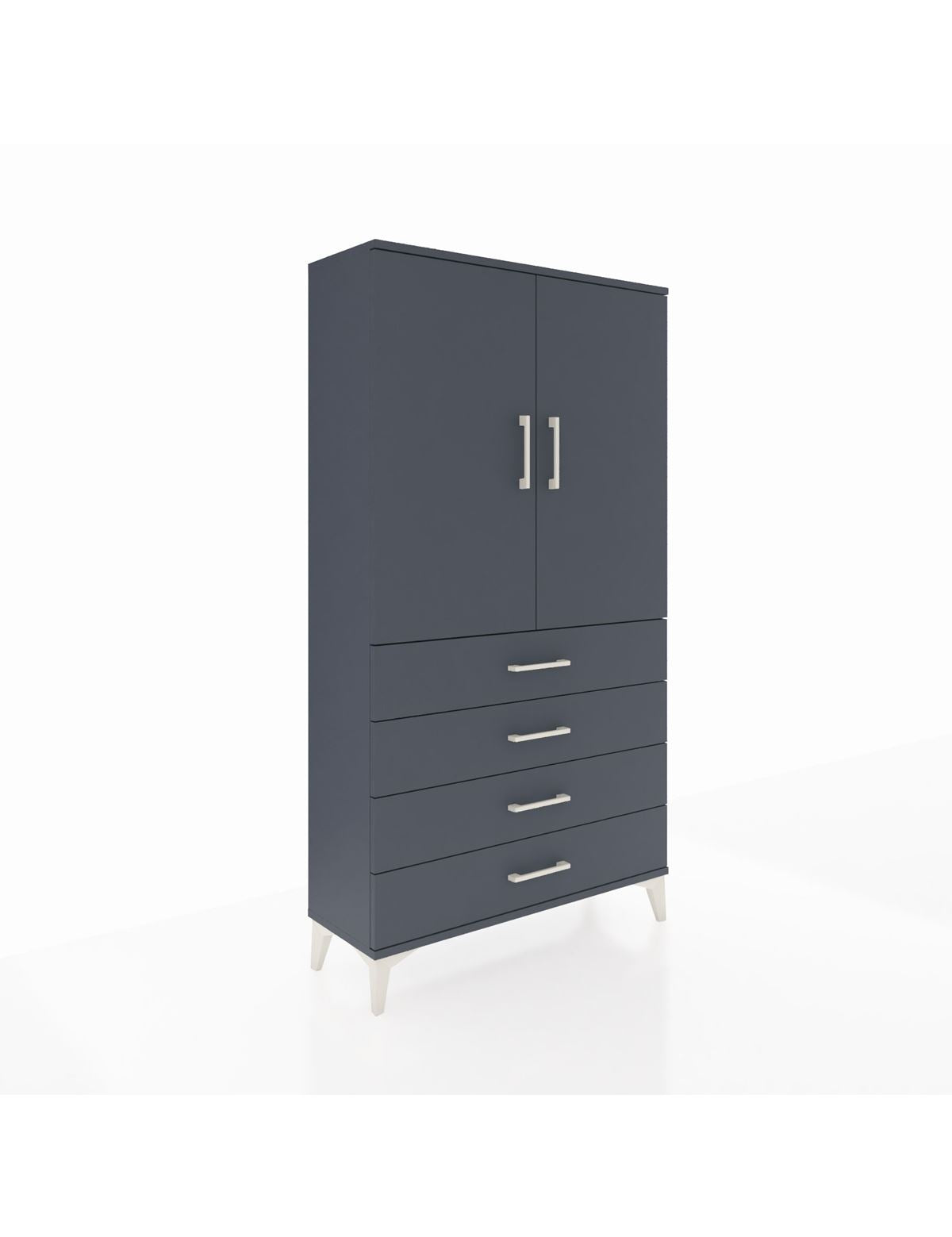 Arges Dolap Tek Raflı 4 Çekmeceli Tek Askılı 88x30x163 - S21M144V5A