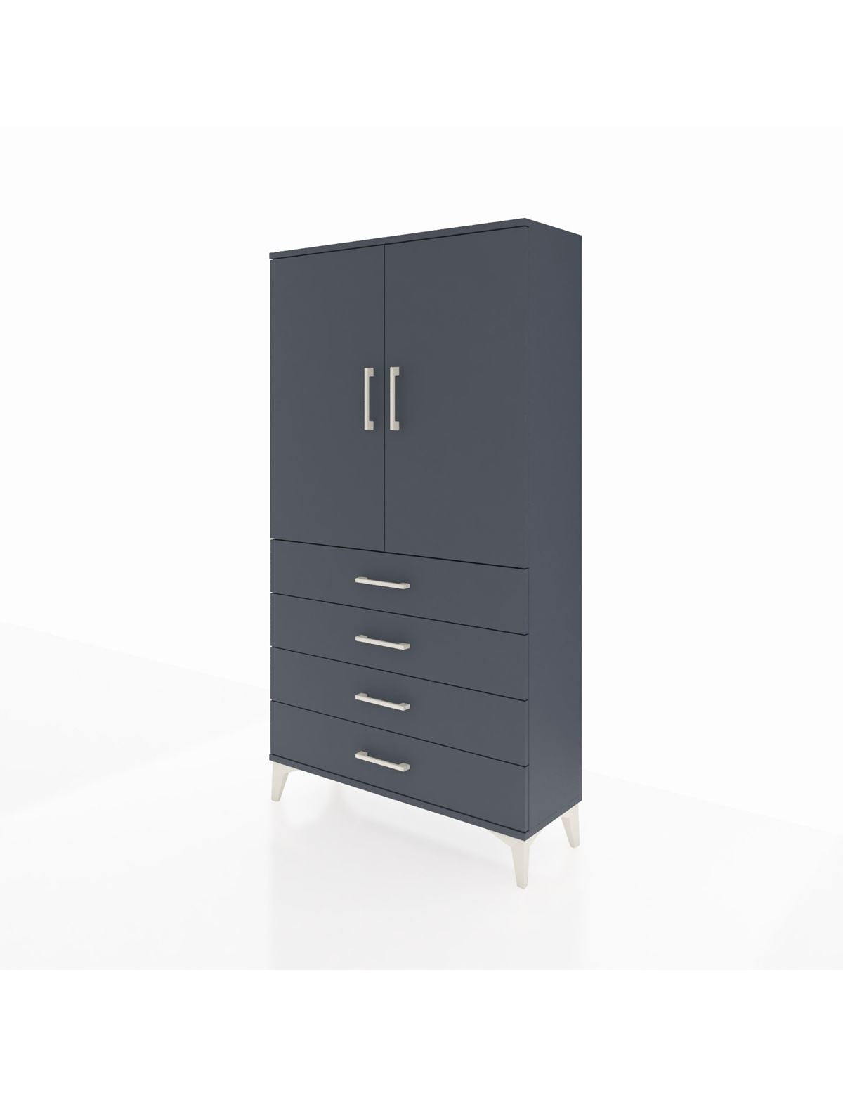 Arges Dolap Tek Raflı 4 Çekmeceli Tek Askılı 88x30x163 - S21M144V5A