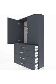Arges Dolap Tek Raflı 4 Çekmeceli Tek Askılı 88x30x163 - S21M144V5A