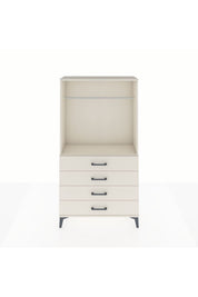 Arges Dolap Tek Raflı 4 Çekmeceli Tek Askılı 88x30x163 - S21M145V1A