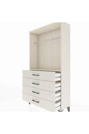 Arges Dolap Tek Raflı 4 Çekmeceli Tek Askılı 88x30x163 - S21M145V1A