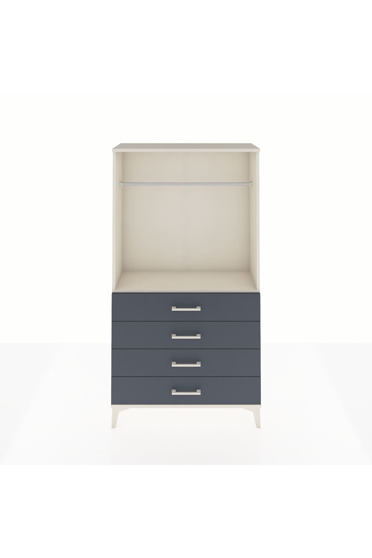 Arges Dolap Tek Raflı 4 Çekmeceli Tek Askılı 88x30x163 - S21M145V2A