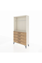 Arges Dolap Tek Raflı 4 Çekmeceli Tek Askılı 88x30x163 - S21M145V3A