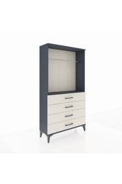 Arges Dolap Tek Raflı 4 Çekmeceli Tek Askılı 88x30x163 - S21M145V4A
