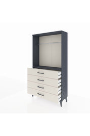 Arges Dolap Tek Raflı 4 Çekmeceli Tek Askılı 88x30x163 - S21M145V4A