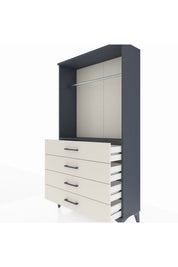 Arges Dolap Tek Raflı 4 Çekmeceli Tek Askılı 88x30x163 - S21M145V4A
