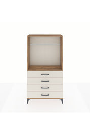 Arges Dolap Tek Raflı 4 Çekmeceli Tek Askılı 88x30x163 - S21M145V7A