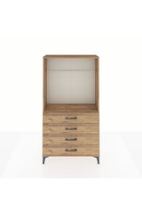 Arges Dolap Tek Raflı 4 Çekmeceli Tek Askılı 88x30x163