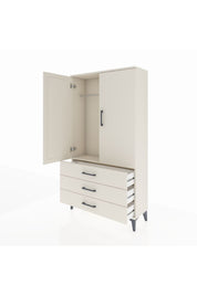 Arges Dolap Tek Raflı 3 Çekmeceli Tek Askılı 88x30x163 - S21M146V1A