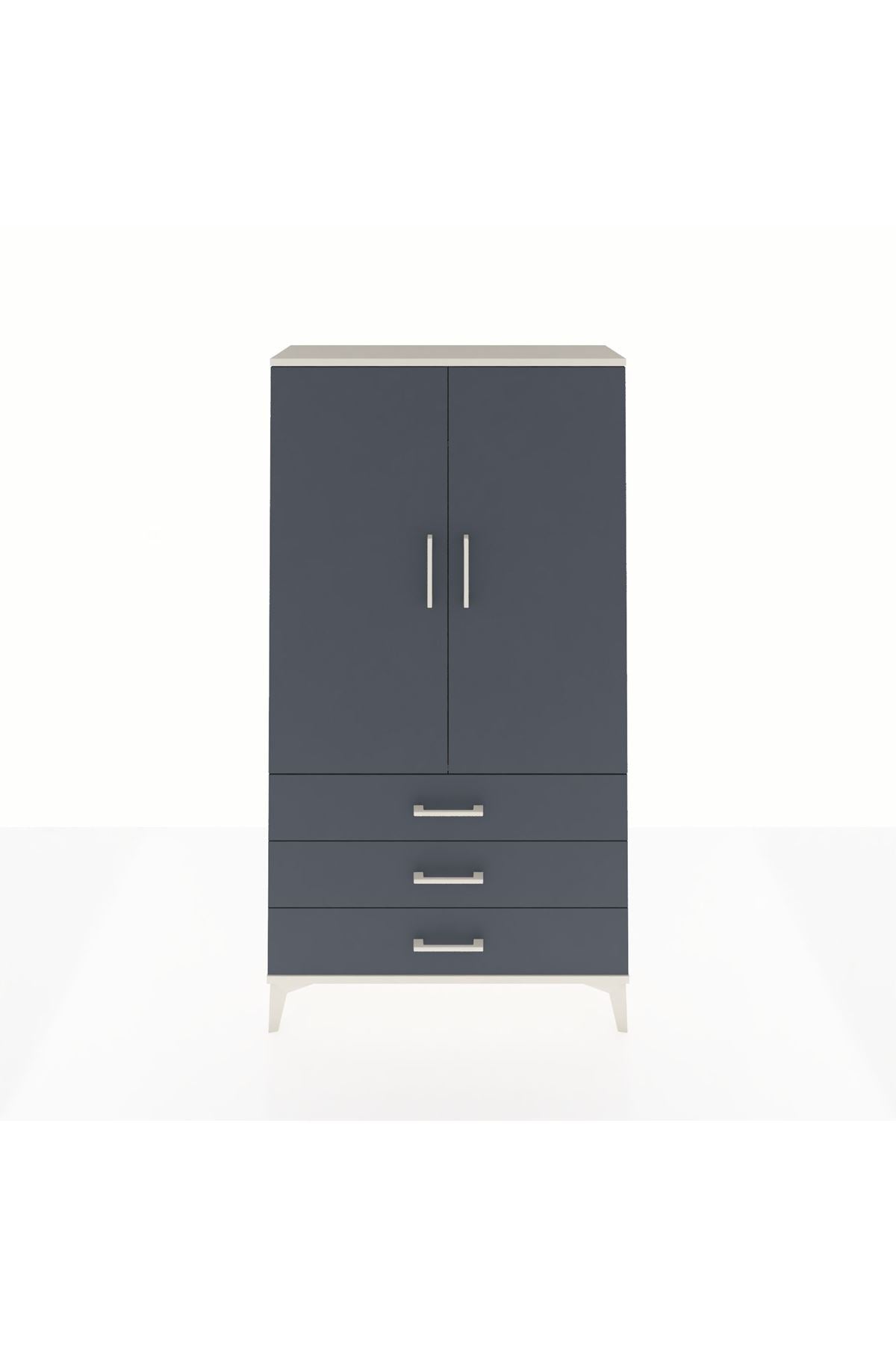 Arges Dolap Tek Raflı 3 Çekmeceli Tek Askılı 88x30x163 - S21M146V2A