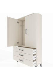 Arges Dolap Tek Raflı 3 Çekmeceli Tek Askılı 88x30x163 - S21M146V1A