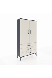 Arges Dolap Tek Raflı 3 Çekmeceli Tek Askılı 88x30x163 - S21M146V4A