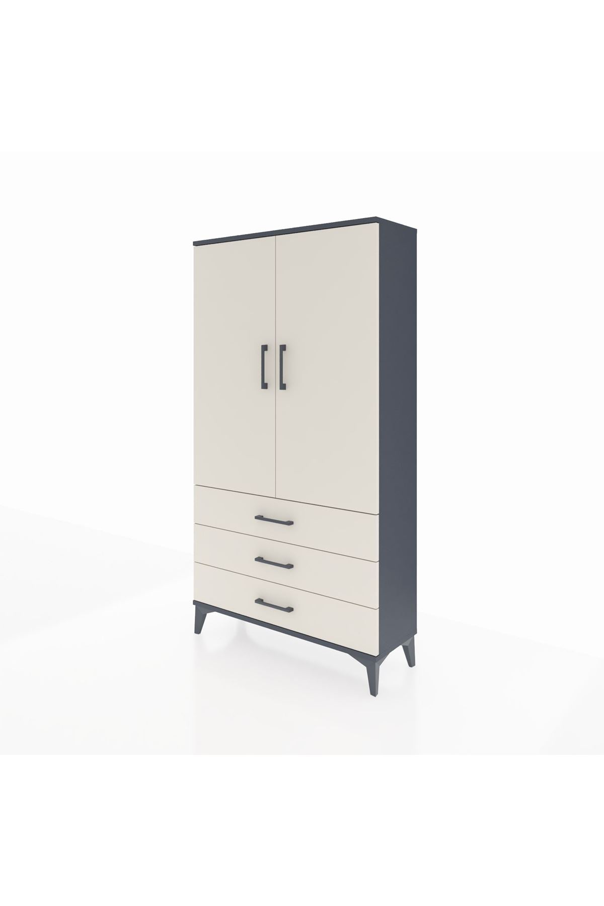 Arges Dolap Tek Raflı 3 Çekmeceli Tek Askılı 88x30x163 - S21M146V4A