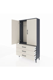 Arges Dolap Tek Raflı 3 Çekmeceli Tek Askılı 88x30x163 - S21M146V4A