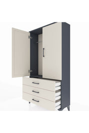 Arges Dolap Tek Raflı 3 Çekmeceli Tek Askılı 88x30x163 - S21M146V4A