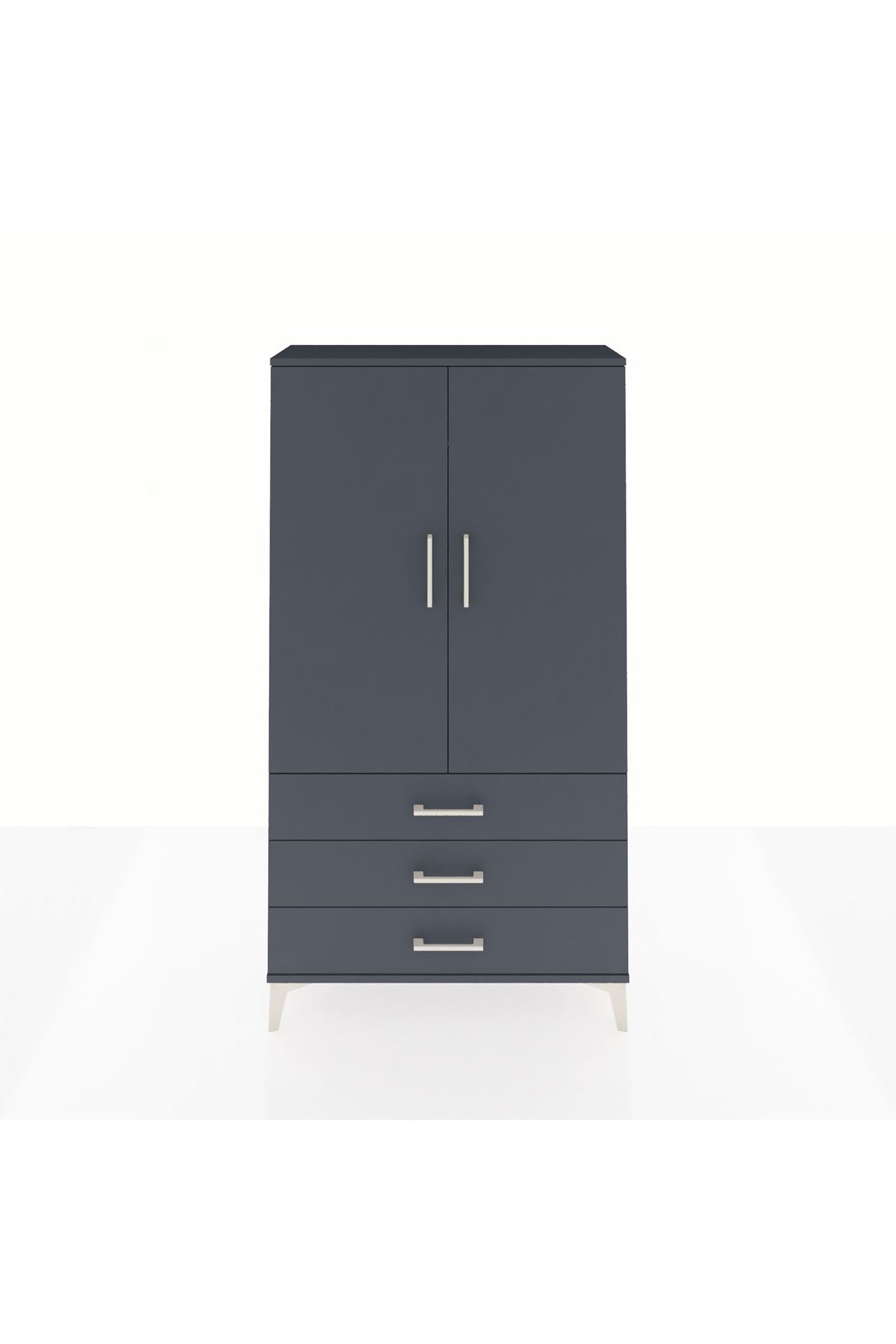 Arges Dolap Tek Raflı 3 Çekmeceli Tek Askılı 88x30x163 - S21M146V5A