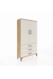 Arges Dolap Tek Raflı 3 Çekmeceli Tek Askılı 88x30x163 - S21M146V7A