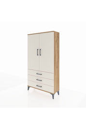Arges Dolap Tek Raflı 3 Çekmeceli Tek Askılı 88x30x163 - S21M146V7A