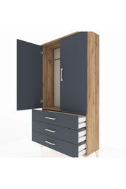 Arges Dolap Tek Raflı 3 Çekmeceli Tek Askılı 88x30x163 - S21M146V8A