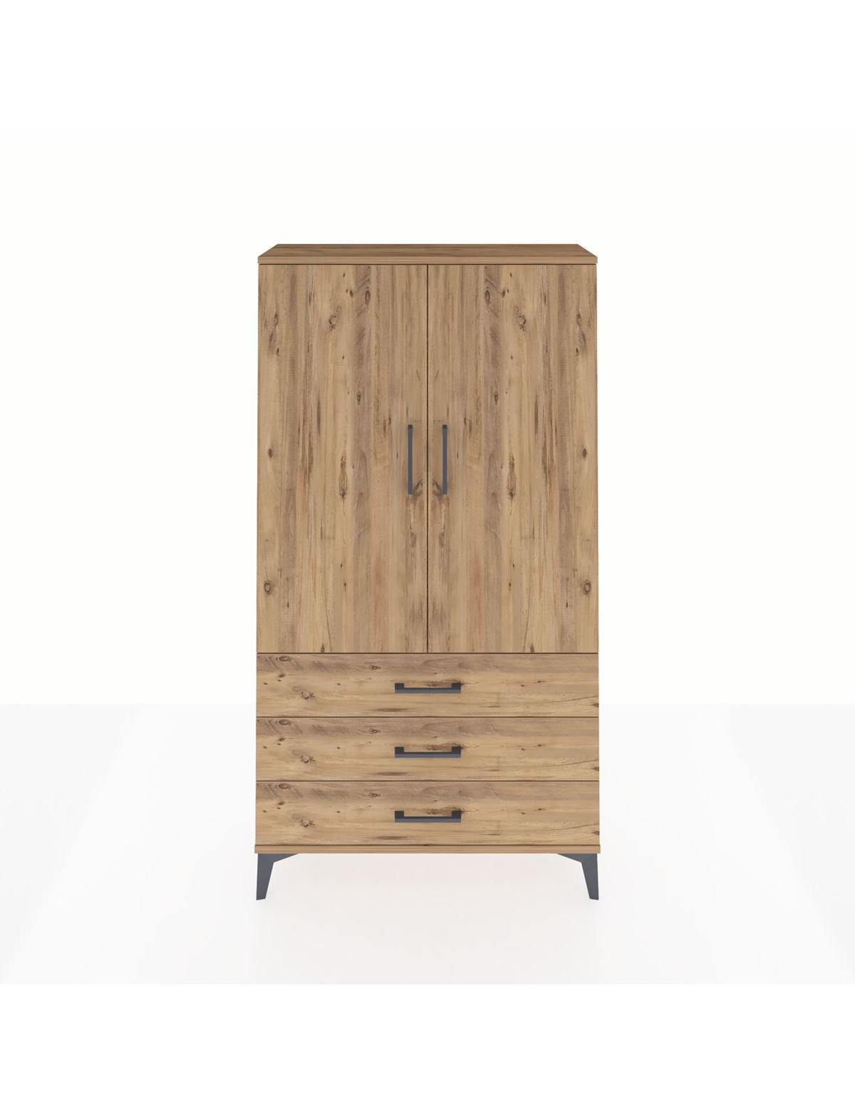 Arges Dolap Tek Raflı 3 Çekmeceli Tek Askılı 88x30x163 - S21M146V9A