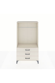 Arges Dolap Tek Raflı 3 Çekmeceli Tek Askılı 88x30x163 - S21M147V1A