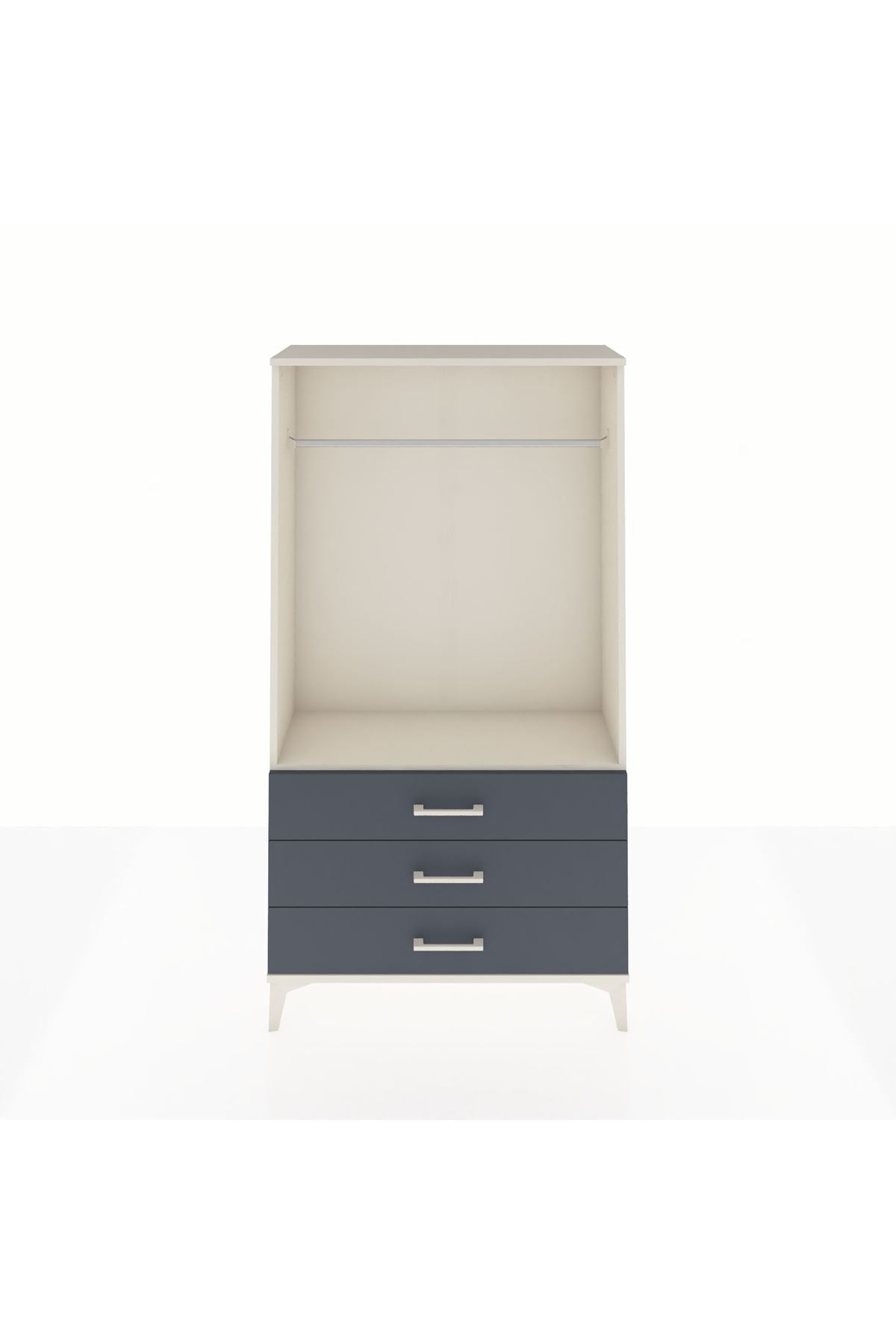 Arges Dolap Tek Raflı 3 Çekmeceli Tek Askılı 88x30x163 - S21M147V2A