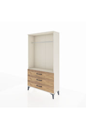 Arges Dolap Tek Raflı 3 Çekmeceli Tek Askılı 88x30x163 - S21M147V3A