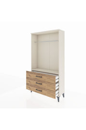 Arges Dolap Tek Raflı 3 Çekmeceli Tek Askılı 88x30x163 - S21M147V3A