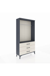 Arges Dolap Tek Raflı 3 Çekmeceli Tek Askılı 88x30x163 - S21M147V4A